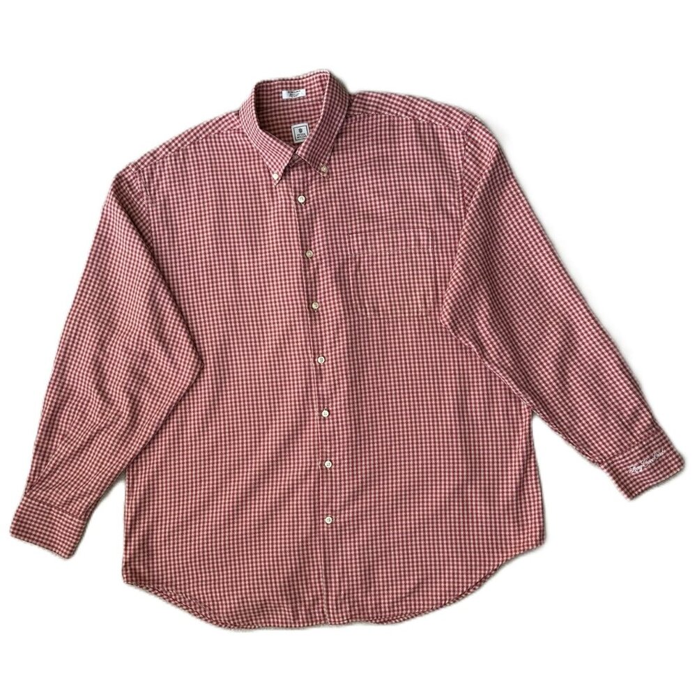 Peter Millar Men's Size XL Button Down Red Plaid Cotton Shirt Long Cove Club